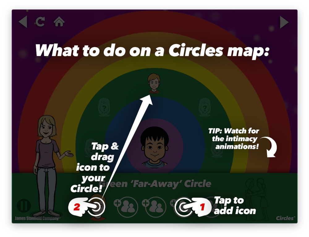 iCircles App tutorial map steps